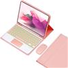 HEUCYL Custodia Con Tastiera Per Samsung Galaxy Tab S10+ 2024/Tab S9 FE+/S9+ 2023/S8+ 2022/S7 FE 2021/S7+ 12.4, Tastiera Touchpad Retroilluminata 7 Colori Con Supporto,Staccabile Tastiera,Rosa