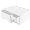KALLORY Supporto Schermo PC Scrivania Bianco in ABS Cassetto Organizer e Forte capacità di Carico, Rialzo Computer Multifunzionale per Ufficio e Studenti
