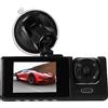 Generic Dash Cam Tripla a Tre Vie, Dash Cam Durevole 1080P 12-24V, Registrazione Completa, 3 Obiettivi con Telecamera Posteriore per Auto