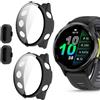 Blueshaweu Cover protettiva compatibile con Garmin Forerunner 970, custodia rigida per PC con protezione dello schermo in vetro temperato,con tappi antipolvere,per Forerunner 970 (Nero+Nero)
