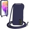 WenBaby Cover Compatible con Samsung Galaxy A53 5G,Cellulare Girocollo Custodia con Cordino TPU Corda Silicone Case Bumper per Samsung Galaxy A53 5G Custodia, Blu navy