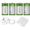 Pulomi 4 batterie CR2 CR15H270 CR15266 CR15270 CR2W, USB Type-C CR2 agli ioni di litio ricaricabili, 3,7 V 1100 mWh 300 mAh batterie ricaricabili al litio, con cavo di ricarica