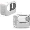 Hesupy GO3S Custodia protettiva per Insta360 GO 3S, in silicone morbido, protezione per vano batteria della fotocamera, antiscivolo e antigraffio, per fotocamera GO 3S Vlogging (bianco)