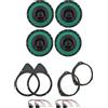 IPNOSIS Kit 4 casse IP-01165 Abarth 500/595/695 dal 2008 in poi + 2 Supporti Anteriori + 2 Supporti Posteriori + 4 Connettori