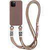 Emlivi - Custodia con catenina per iPhone 13 Pro, cover in silicone liquido e nylon con tracolla, cover in TPU con elegante cordino per appenderla, case con catenina stilosa per iPhone 13 Pro, Milk