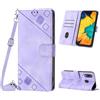 Mo-Beauty Custodia per Samsung Galaxy A20/A30/M10S, PU Pelle Portafoglio Flip Custodia a tracolla [Supporto] [Scomparto per carte] [Chiusura Magnetica] Cover per Samsung A20 - Viola