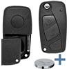 mt key Chiave a scatto con telecomando a 3 tasti vergine SIP22 + batteria per FIAT/Iveco/Lancia/Peugeot/Citroen