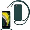 FERLAN Custodia per iPhone 16E/iPhone 17E Cover con Cordino,Verde Silicone Antiurto TPU Morbido Case Corda Collana Necklace Regolabile Stylish con Catena Ultra Sottile Cover per iPhone 16E/17E,Verde scuro