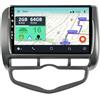 YUNTX [2+64G] Android 16 2 Din Autoradio per HONDA Jazz City (2002-2007)-9 pollice Touch Screen-Gratuiti Camera-Support DAB/Bluetooth 5.0/CarPlay/WiFi/Controllo del volante/Mirror-Link/WiFi/USB/4G