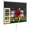 HOMCOM Telo Proiettore da 80 Pollici 4K HD Formato 16:9, Altezza Regolabile Manuale, Schermo Proiettore, Grandangolo di 160 Gradi, Telo Videoproiettore per Casa, Home, Cinema, Ufficio, Esterno, Bianco