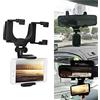 Ejoyous Supporto per Telefono per Specchietto Retrovisore Auto, Rotazione a 360°, Supporto per Smartphone GPS con Luce Nera