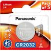 Panasonic Batteria al litio CR2032 da 3 V, Batteria Lithium per Orologio, 2 confezioni da 5 pezzi = 10 batterie monouso