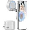 imluckies Supporto Magnetico Telefono con Aspirazione a Vuoto, Rotante e Pieghevole a 360°, Compatibile con iPhone Magsafe per Doccia/Bagno/Specchio/Auto/Cucina, Bianco