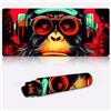 SIBREA Monkey Dj Music - Tappetino per mouse da gioco, XXL, con fondo in gomma antiscivolo, 35 x 60 cm