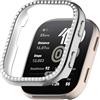 Generic Custodia Bling compatibile con Amazfit Bip 6 Cover rigida PC cristallo diamanti strass custodia protettiva antiurto smartwatch senza pellicola protettiva (argento)