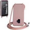 WenBaby Cover Compatible con Samsung Galaxy S9 Plus,Cellulare Girocollo Custodia con Cordino TPU Corda Silicone Case Bumper per Samsung Galaxy S9 Plus Custodia, Rosa sabbia