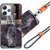 JEZSTHAI Cover Compatibile con Redmi 12 5G Custodia in Silicone TPU Morbido con Cordino/Laccio Tracolla Cellulare,Antiurto AntiGraffio Protettiva Bumper Case con Disegno Motivi,Cover*A05