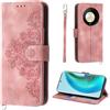 Auslbin Fiore Cover per Honor Magic 6 Lite / X9b / X50 5G 6.78 2024, Slot a 5 Carte Custodia Protettiva in pelle PU Stile Vintage per Magic6 Lite / X9b / X50 5G, Rosa