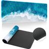 Hearda Modello Tappetino Mouse, 3D Mare degli Alci Tappetino Mouse XXL/XL/L, Tappetino Mouse Gaming con Base in Antiscivolo e Bordi Cuciti, Mouse Pad per Ufficio Casa (800x300x3mm,Spiaggia)
