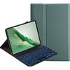 YKWXSC Cover con Tastiera per Samsung Galaxy Tab A11 Tablet 8,7 Pollici X133/X130/X135, Disposizione ltaliana con 7 Colori Illuminato Senza Fili Staccabile Custodia, Verde