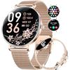 LIGE Smartwatch Donna,1,43 AMOLED Orologio Fitness Ultra Sottile con 2 Cinturini, Chiamate, 100+ Modalità Sportive, 24H Cardiofrequenzimetro, Monitoraggio Sonno, Ciclo Mestruale, IP68, per Android iOS