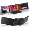 AskHand Triple laptop screen extender 14 inch FHD 1080P IPS Triple Portable Monitor for Laptop, 3 Type-C plugs and Play for Windows, Mac, Android, Chrome, Switch & PS5, Work with 13.3"-17" Laptops