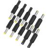 M METERXITY 10-Pack Connettori Maschio DC, 5.5x2.1mm Connettore A Baretto con Anima in Rame Puro per Alimentazione Laptop/CCTV Telecamere di Sicurezza/Illuminazione Connettore [Giallo]