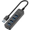 Generic Hub USB 3.0, hub USB 3.0, splitter USB, Plug and Play, Hub USB 4 porte, hub 3.0 multiplo, trasferimento dati veloce, extender USB per laptop, tastiera, mouse