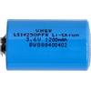 vhbw pila cilindrica al litio LS14250 sostituisce 1/2 AA LS14250PFR - Batteria primaria con contatti a saldare (1200mAh, 3,6V, Li-SOCl2)
