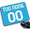 csm informatica Tappetino Mouse Pad Gadget Compatibile per Napoli tifoso Azzurro del Calcio personalizzabile Tuo nome e Numero Stile maglia strisce sfondo azzurro regalo natale compleanno festa papà