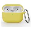 QJONSIU Cover per Airpods Pro 3 2025, Antiurto Anti-impronta, Protettiva Cover in Silicone Morbido Case con Moschettone-Giallo