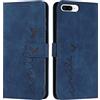 EATCYE Cover per iPhone 8 Plus/iPhone 7 Plus (5,5 Pollici), Flip Libro Libretto Custodia in Pelle PU per iPhone 8 Plus/7 Plus [Protezione Completa] [Slot per Scheda] [Funzione di Supporto] (Blu)