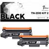 Betaink 2 Toner TN-2510 compatibile per Brother MFC-L2800DW, MFC-L2827DW, HL-L2400DWE, DCP-L2627DWE, DCP-L2620DW, HL-L2445DW, HL-L2447DW, MFC-L2835DW MFC-L2860DWE - CHIP integrato - 1200 pagine - Nero