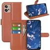 JIUNINE Cover per Motorola Moto G32, Custodia Libro in Pelle Sintetica Portafoglio Case Flip Antiurto [Slot per Schede] [Chiusura Magnetica] Compatibile con Motorola Moto G32, Marrone