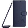 Paekear Custodia con Collana per Xiaomi Mi A3 con Cordino e Porta Carte, Cover Portafogli di Pelle PU [Antiurto] [AntiGraffio] [Antiscivolo] con Cordino Case con Laccio Tracolla, Blu