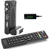 ANFEL Decoder DVB-T2 HD 1080P Ricevitore Digitale Terrestre HDMI H265 HEVC Main 10 Bit Riceve Tutti I Canali Gratuiti, Mini Scart Supporto USB con Telecomando Universale 2in1 con sensore IR con DISPLAY LED