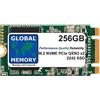 GLOBAL MEMORY 256 GB M.2 2242 PCIe Gen3 x2 NVMe B+M Key Solid State Drive (SSD) per Lenovo IdeaPad 3 530S / Thinkpad V15 P52S X280 T470P T480S T480 T495 L490 T5 80