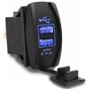 FACULX Caricabatteria da auto Dual USB 3 1, doppia presa USB con indicatore LED blu, luce LED blu, pannello interruttori a bilanciere, barca auto 12V