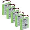 vhbw 5x batteria compatibile con AVM/Fritzphone MT-D telefono fisso cordless (600mAh, 2,4V, NiMH)