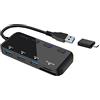 VVTOYER Hub USB 3.0 multi porta USB con lettore di schede SD/Micro SD, splitter USB a 3 porte per laptop, PC, Surface Pro, Mac, con adattatore USB-C