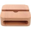 HOLIDYOYO Supporto per Amplificatore Cellulare in Legno Naturale Beige con Design Rettangolare e Funzione di Amplificazione Acustica per Videochiamate e Attività All'aperto