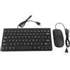 lvifloae Tastiera USB ultra sottile con cavo, tastiera sottile, mouse, set combo mouse ottico, mini compatto, plug and play per PC, laptop, ufficio, casa, lavoro, computer desktop (NERO)