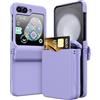 KNOXS Cover per Samsung Galaxy Z Flip 6, Le schede possono essere inserite Cover Ultra Sottile PC Samsung Galaxy Z Flip 6 Custodia Antiurto Anti-impronta Leggero Protettiva (Viola)