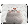 Nexawaveo Custodia trapuntata per computer portatile con gattino carino con farfalla da 15 a 16 pollici, morbida borsa protettiva per computer