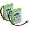 vhbw 2x batteria compatibile con Siemens Gigaset E455, E455 Sim, E450 Sim, E40, E450, E45 telefono fisso cordless (650mAh, 2,4V, NiMH)