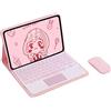 Bueuwe Custodia Tastiera per Redmi Pad SE 11 Pollici, Tastiera Bluetooth Retroilluminata 7 Coolor con Touchpad, Mouse Bluetooth,Rosa