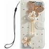 BLOTECH Cover per OPPO A40 4G/OPPO A40M 4G Wallet Custodia Bling Glitter Brillantini Brillante Custodia Morbido Case Libro Leather, Magnetico Flip Protettiva Portafoglio, ID Slot per Scheda,Farfalla