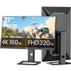 Titan Army 27'' Mini LED Schermo PC Gamer, 4K 160Hz & FHD 320Hz Monitor Gaming, HDR1000 153% sRGB DeltaE<2 10Bit, DyDs, Adaptive Sync, Altoparlanti integrati, HDMI2.1 DP 1.4 Type-C, P275MV Plus