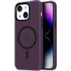 Mixroom - Cover Custodia Bumper Opaco per iPhone 15 Plus Compatibile con MagSafe Accessori Cerchio Magnetico Integrato Retro Semitrasparente Bordo Morbido in TPU Silicone Viola
