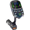 Mulcort Lettore MP3 Auto-BT, trasmettitore FM per auto, Bluetooth, PD+QC3.0, adattatore di ricarica per auto con schermo OLED da 2 pollici, supporta la riproduzione di dischi U/TF, assistente vocale,
